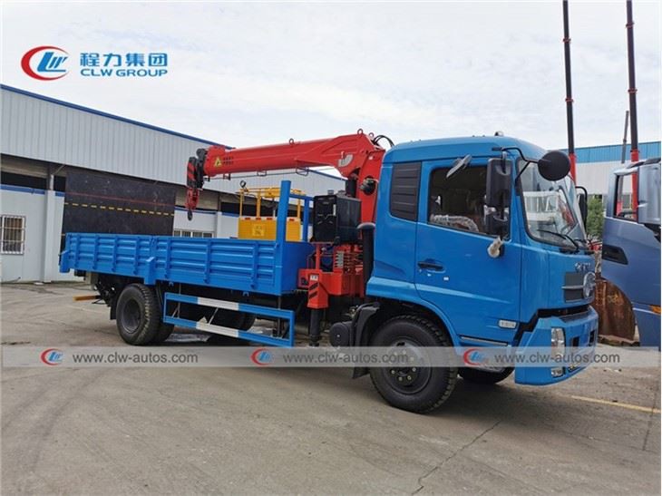 6Ton Dongfeng Kingrun Boom Crane Truck With 1 Ton Hydraulic Platform