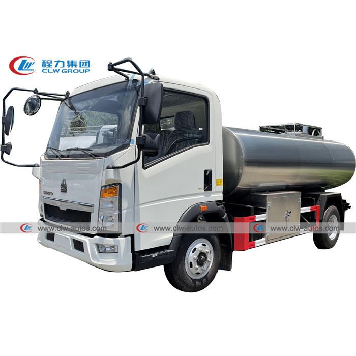 10, 000liters Sinotruk Howo Stainless Steel Fresh Milk Delivery Tanker Truck
