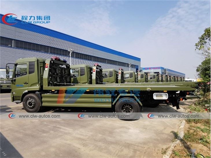 Military Army Use 8Ton Dongfeng Kingrun Flatbed Wrecker Tow Truck