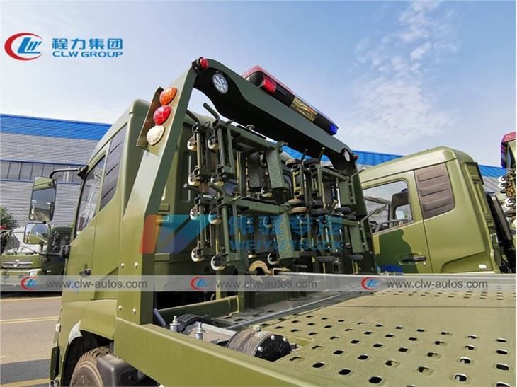 Military Army Use 8Ton Dongfeng Kingrun Flatbed Wrecker Tow Truck