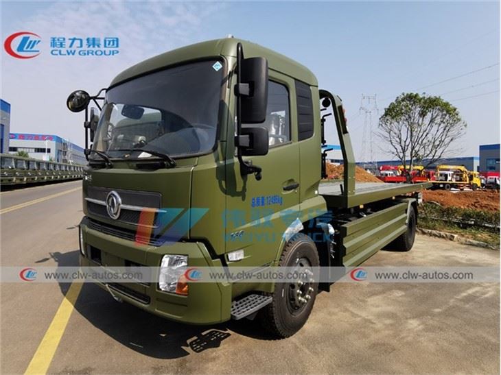 Military Army Use 8Ton Dongfeng Kingrun Flatbed Wrecker Tow Truck