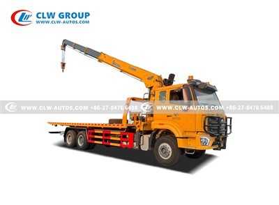 16Tons Flatbed Towing Truck With Crane