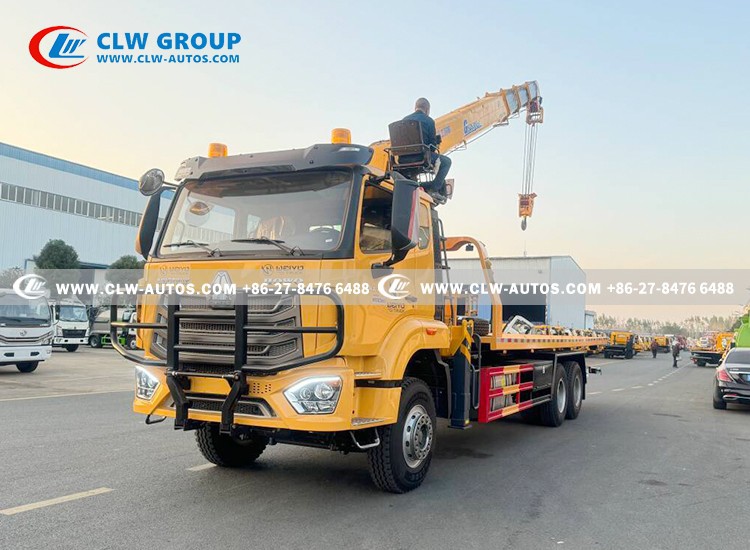 Flatbed Tow Truck With Crane