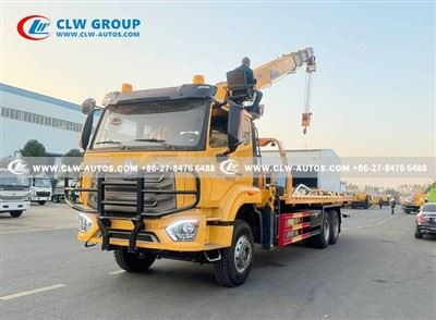 16Tons Flatbed Towing Truck With Crane