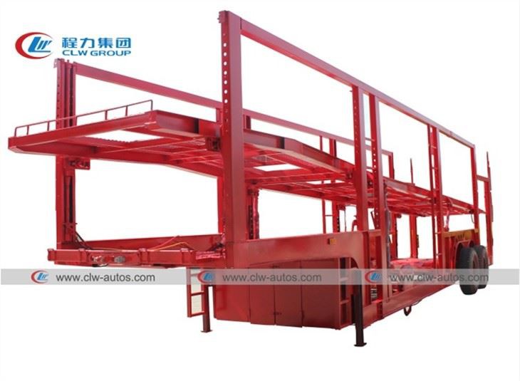 2 Axle 6 Or 8 Cars Carrier Semi Trailer