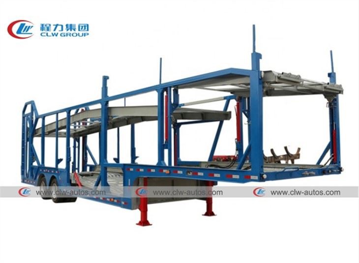 2 Axle 6 Or 8 Cars Carrier Semi Trailer