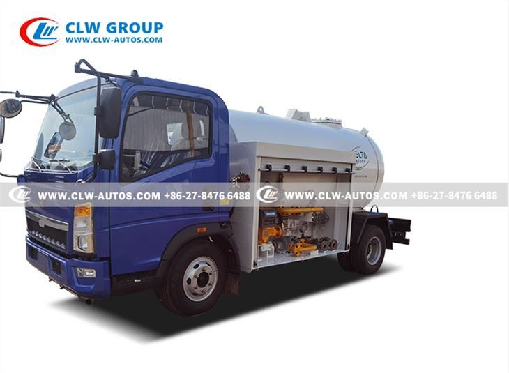 2 Metric Tons 5m3 LPG Gas Refueling Tanker Truck