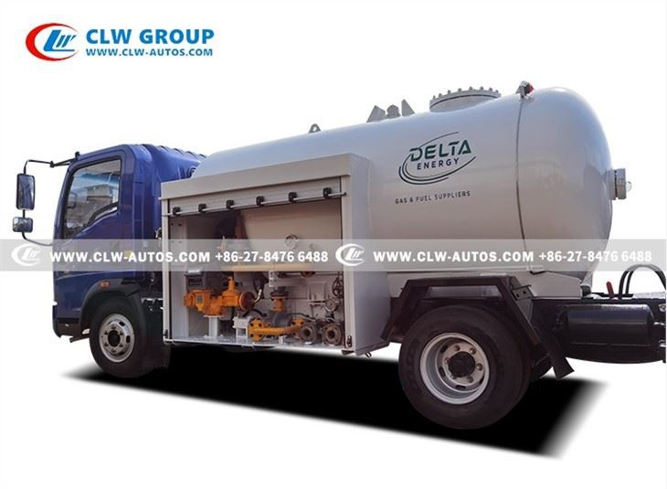 2 Metric Tons 5m3 LPG Gas Refueling Tanker Truck