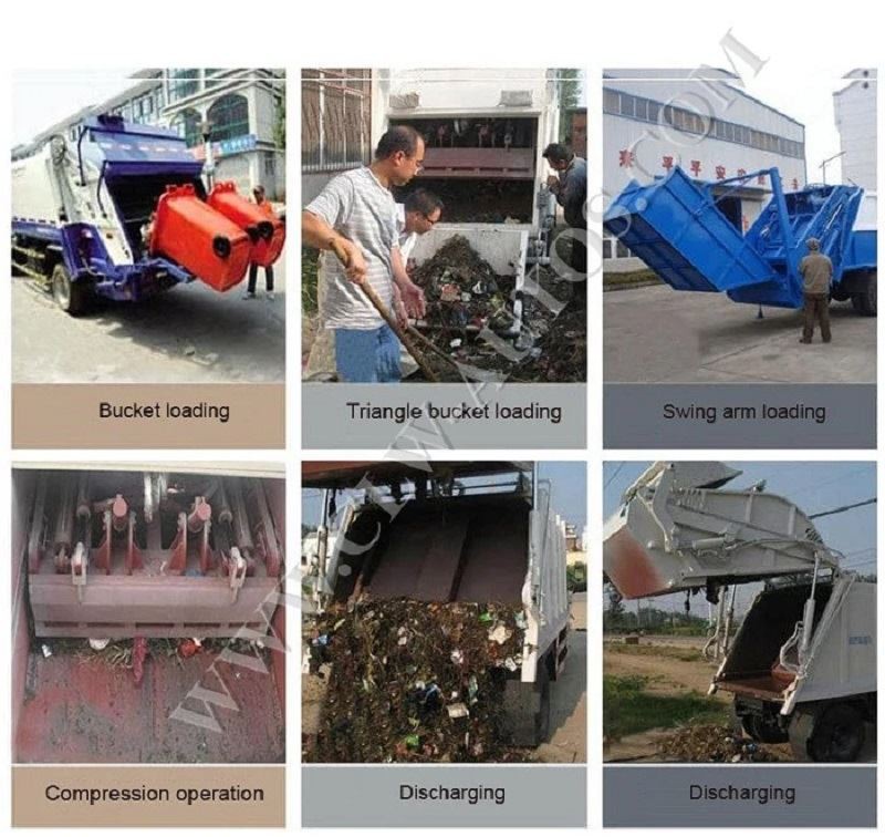 Compactor garbage truck working show