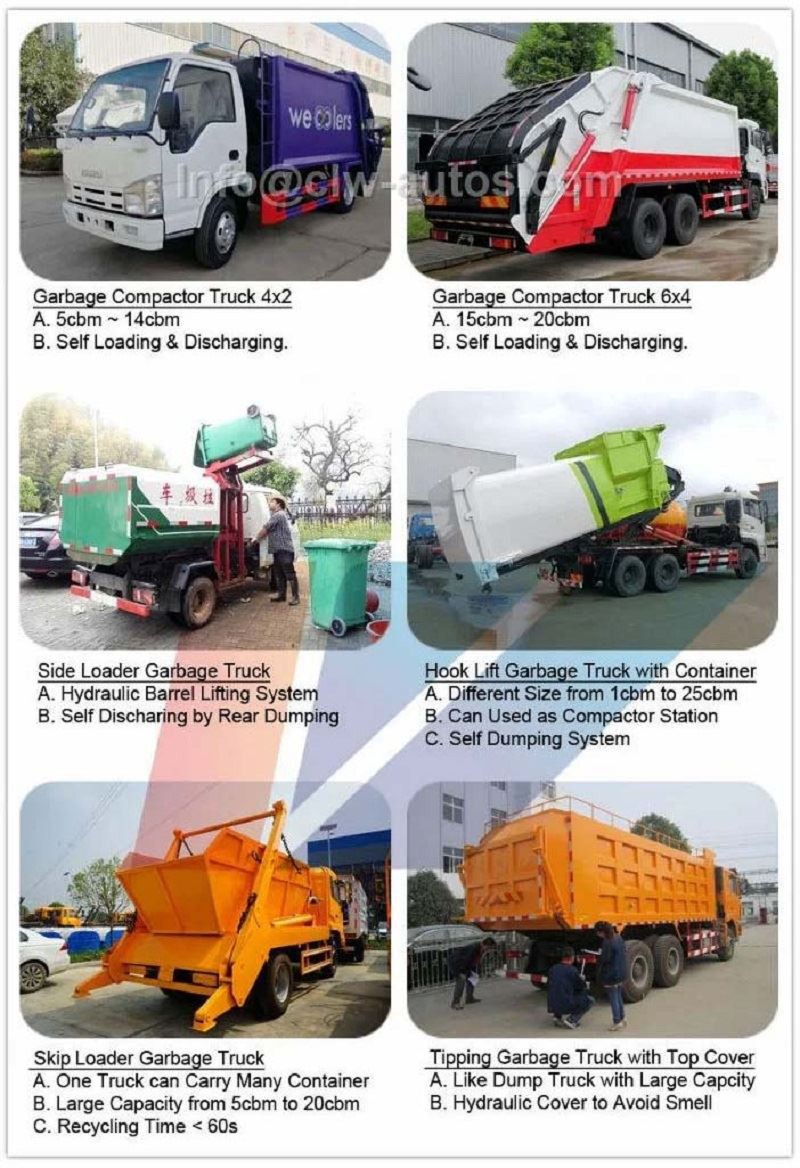 all types garbage trucks