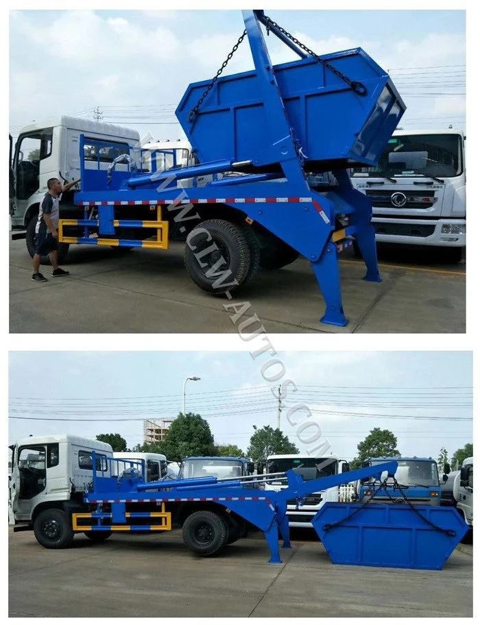 swing arm garbage truck working show