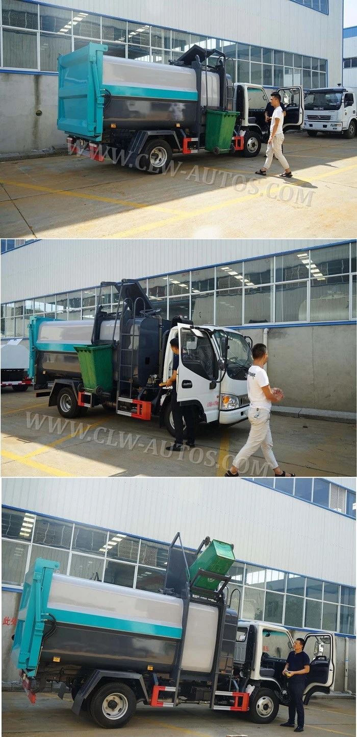 Side loading garbage truck working show