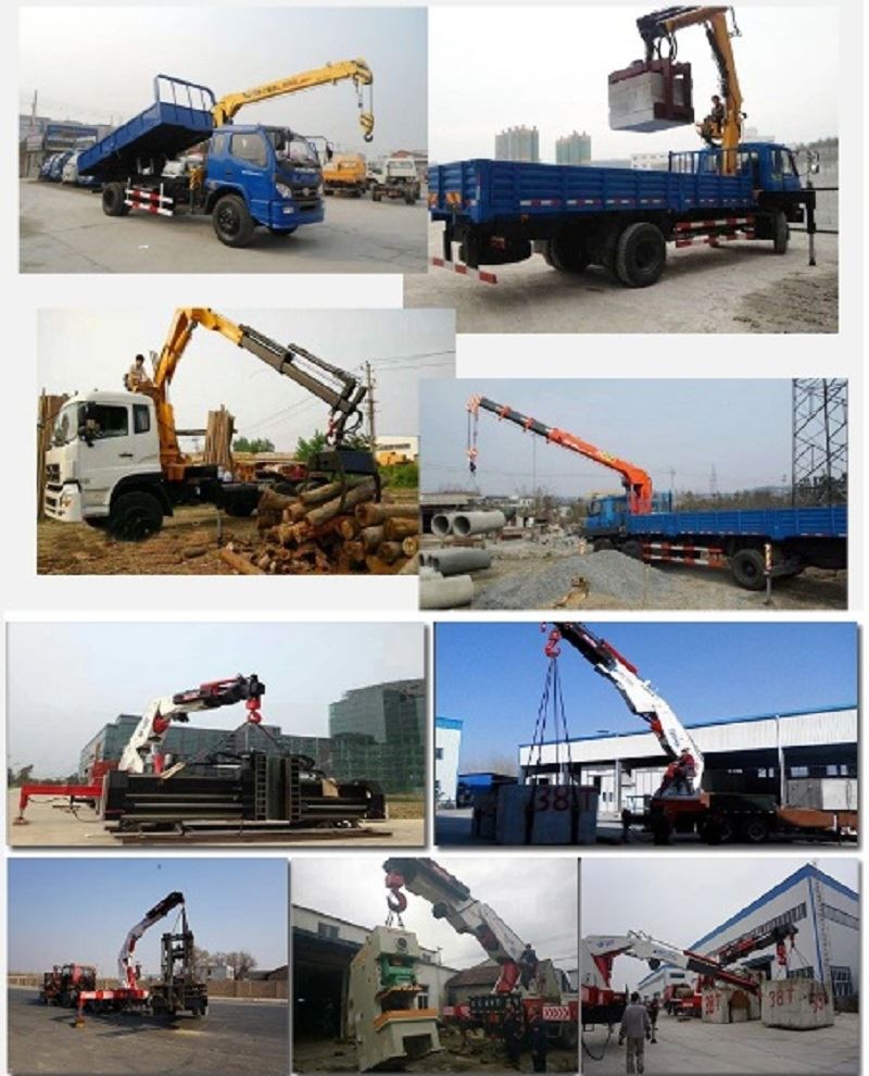 working situation of 6×4 stiff boom crane