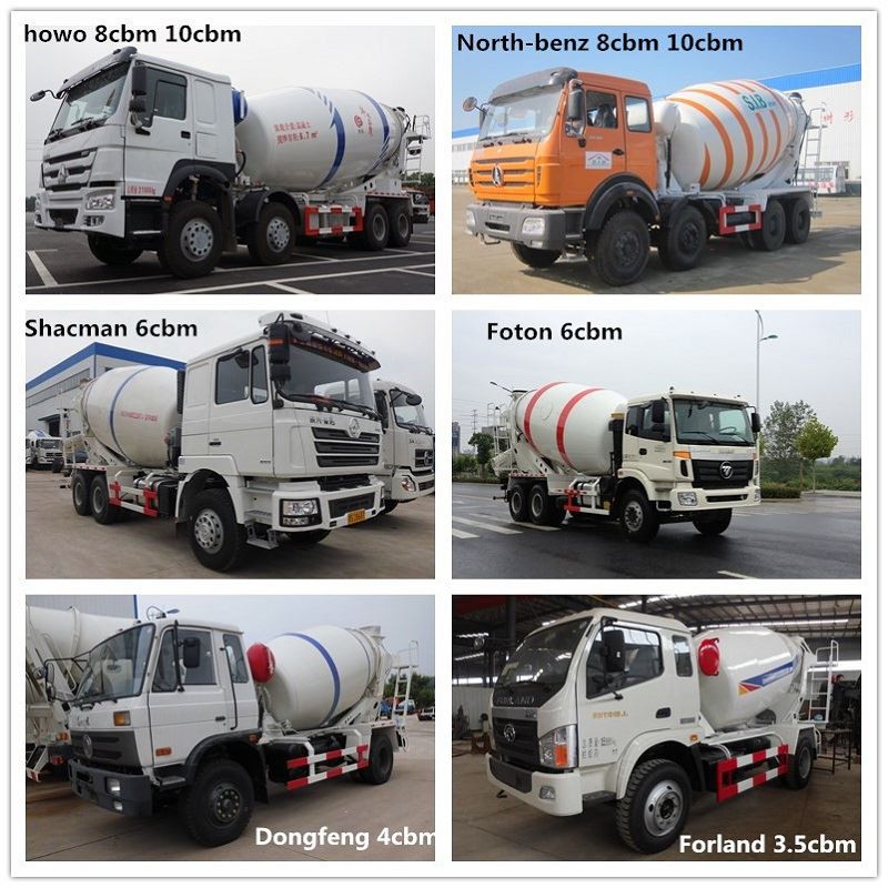 different capacities of 6cbm concrete mixer truck