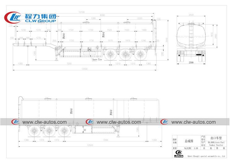 50k liters oil tanker trailer16