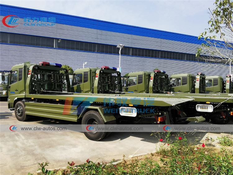 80Units Dongfeng Kingrun Military Flatbed Wrecker Tow Truck In Batch Delivery
