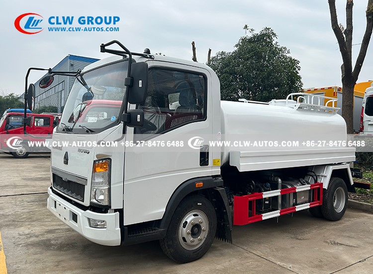 China HOWO 5cbm 5m3 5000liters Water Sprinkler Truck For Road Cleaning 7