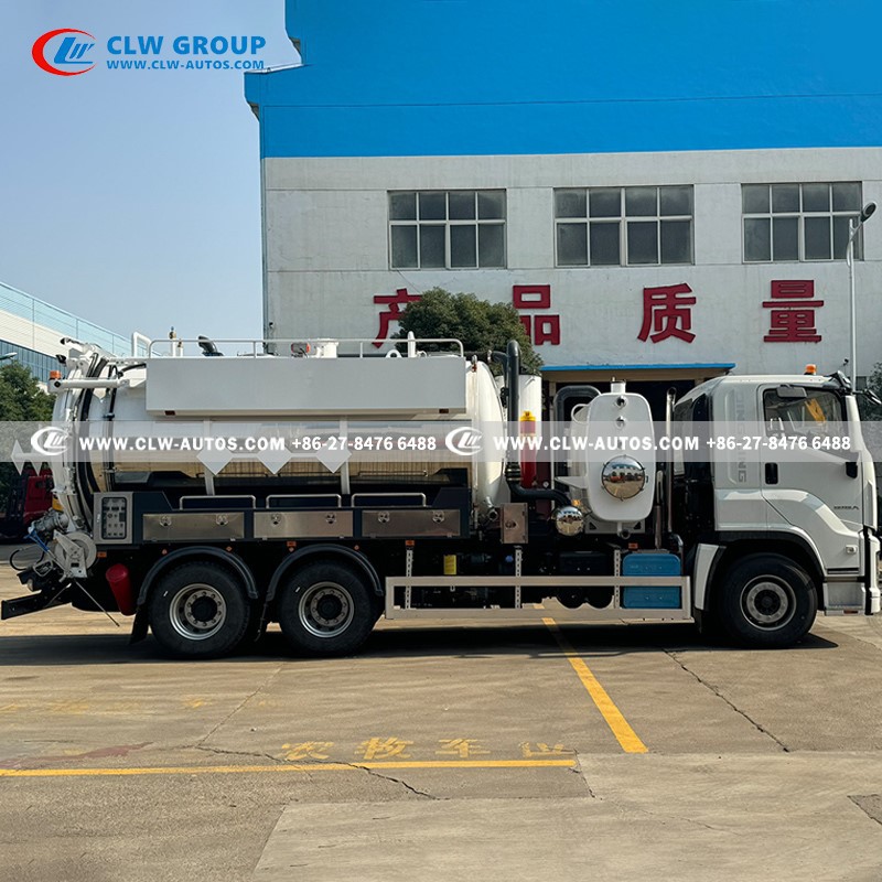 ISUZU 6X4 15M3 Stainless Steel Vacuum Sewage Jetting Truck 5