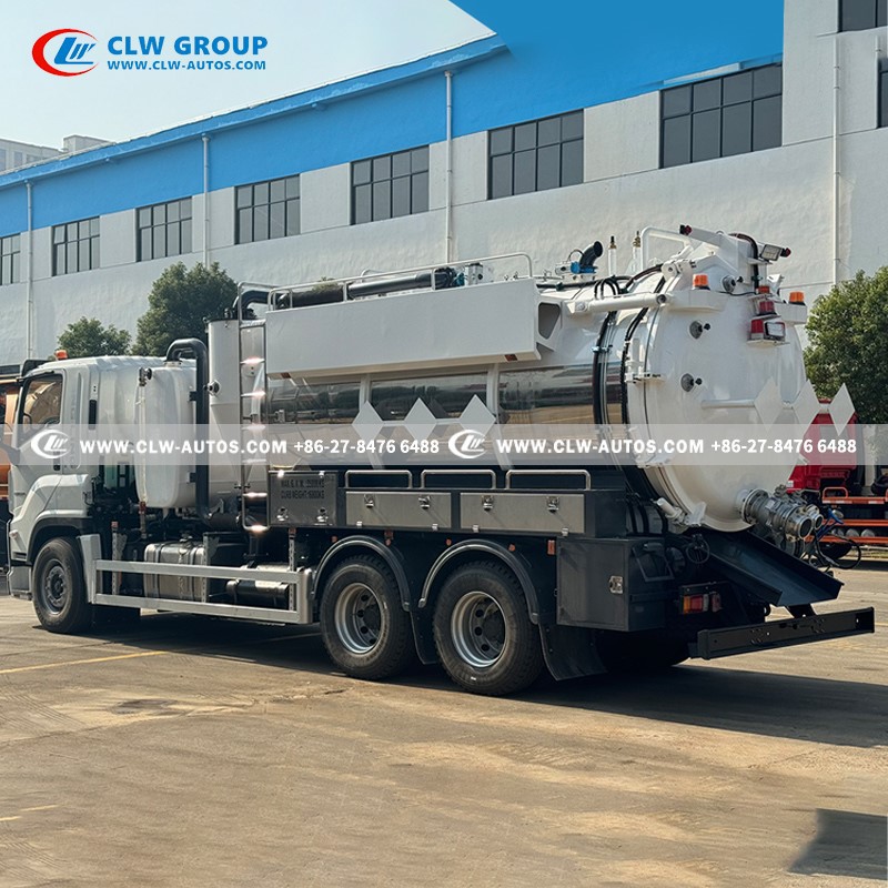 ISUZU 6X4 15M3 Stainless Steel Vacuum Sewage Jetting Truck 6 ISUZU 6X4 15M3 Stainless Steel Vacuum Sewage Jetting Truck 6