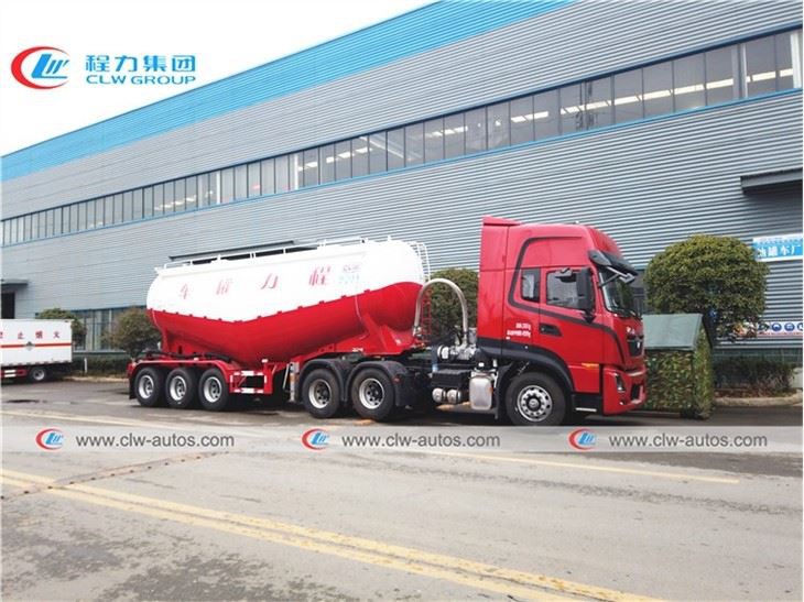 27500 Liters Bulk Cement Tanker Semi-trailer With Tractor Truck
