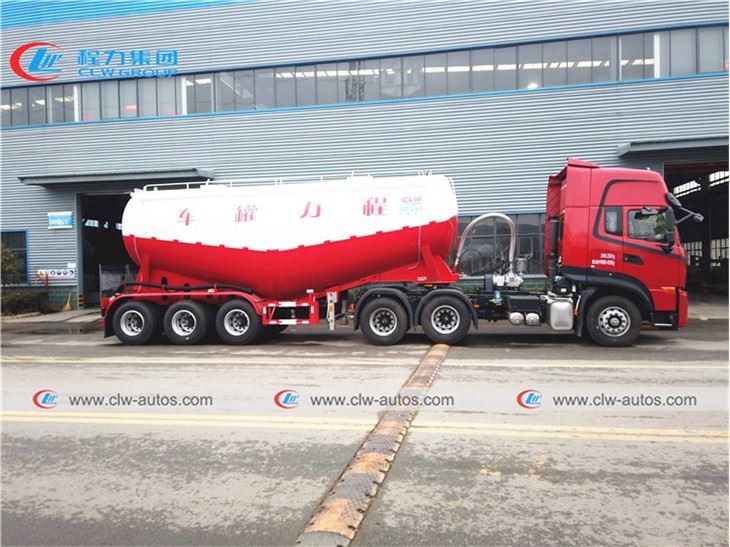 27500 Liters Bulk Cement Tanker Semi-trailer With Tractor Truck