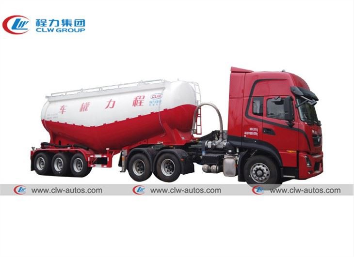27500 Liters Bulk Cement Tanker Semi-trailer With Tractor Truck