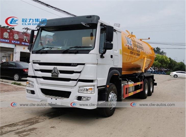 Sinotruk HOWO 15000L Vacuum Sewage Jetting Tank Truck With Jurop Pump