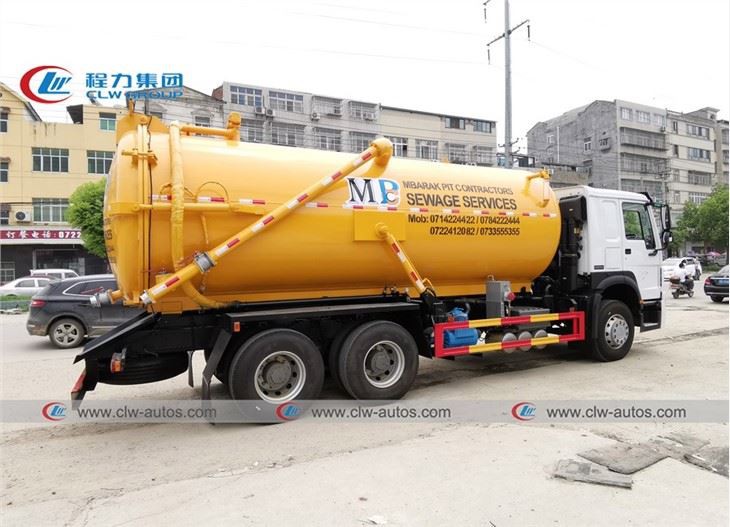 Sinotruk HOWO 15000L Vacuum Sewage Jetting Tank Truck With Jurop Pump
