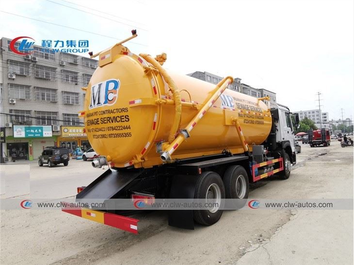 Sinotruk HOWO 15000L Vacuum Sewage Jetting Tank Truck With Jurop Pump