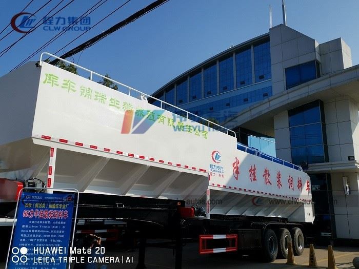 3-Axle 50t Livestock Feed Bulk Tank Transport Semi Trailer