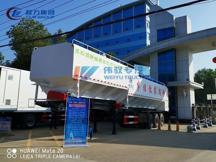 3-Axle 50t Livestock Feed Bulk Tank Transport Semi Trailer