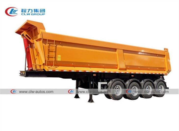 4 Axle 60Tons Dump Tipper Truck Trailer With Front Axle Liftable