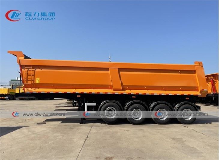 4 Axle 60Tons Dump Tipper Truck Trailer With Front Axle Liftable