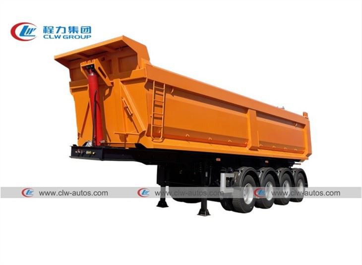 4 Axle 60Tons Dump Tipper Truck Trailer With Front Axle Liftable