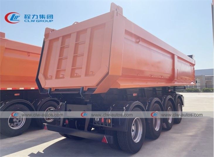4 Axle 60Tons Dump Tipper Truck Trailer With Front Axle Liftable