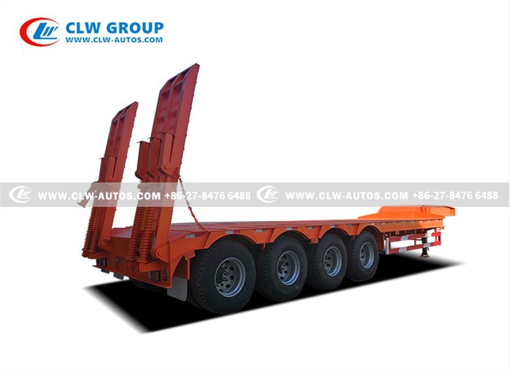 4 Axle 80 Tons 100Tons Low Bed Excavator Transport Trailer