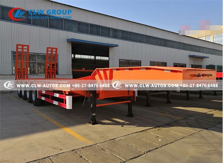 4 Axle 80 Tons 100Tons Low Bed Excavator Transport Trailer