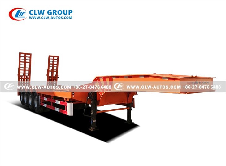 4 Axle 80 Tons 100Tons Low Bed Excavator Transport Trailer