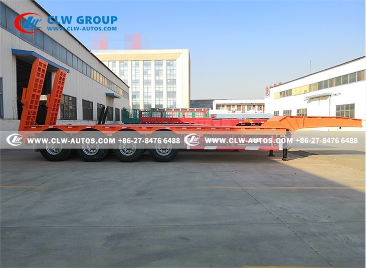 4 Axle 80 Tons 100Tons Low Bed Excavator Transport Trailer