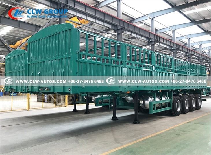 4 Axle 80Tons Fence Stake Side Wall Semitrailer