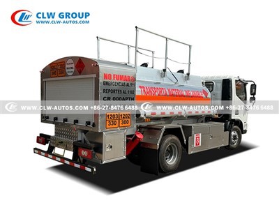 4000L Oil Refueling Truck cafu design aliminum alloy tank foton aumark s cummins engine 141HP 2 dispenser (7)