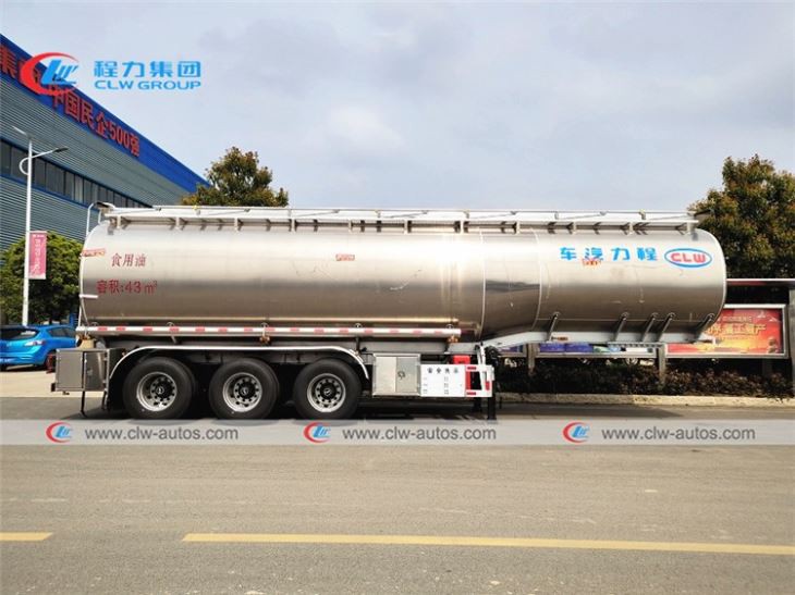 43000Liters Aluminum Alloy Edible Oil Tanker Trailer