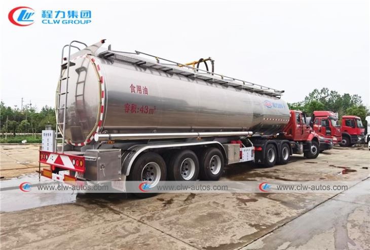 43000Liters Aluminum Alloy Edible Oil Tanker Trailer
