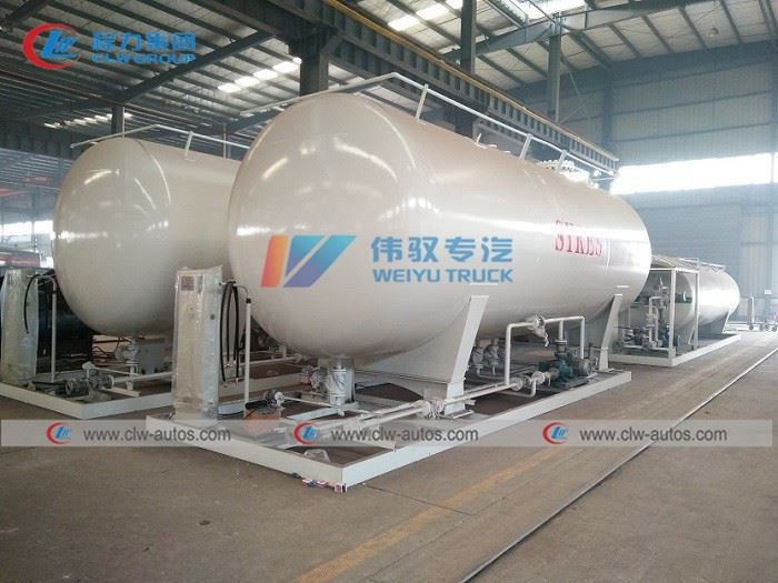 45cbm 45,000Liters Lpg Mobile Filling Plant 22.5tons 22mt 23mt LPG Skid Station