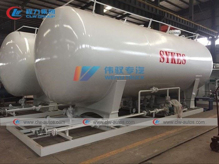 45cbm 45,000Liters Lpg Mobile Filling Plant 22.5tons 22mt 23mt LPG Skid Station