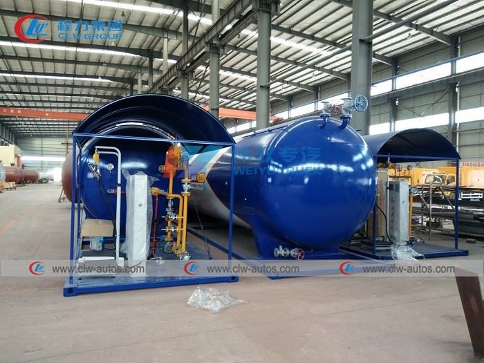 50cbm 25MT Lpg Cooking Gas Cylinder Plant 25tons 50,000Liters LPG Mobile Filling Skid Station