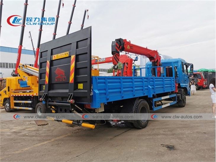 6Ton Dongfeng Kingrun Boom Crane Truck With 1 Ton Hydraulic Platform