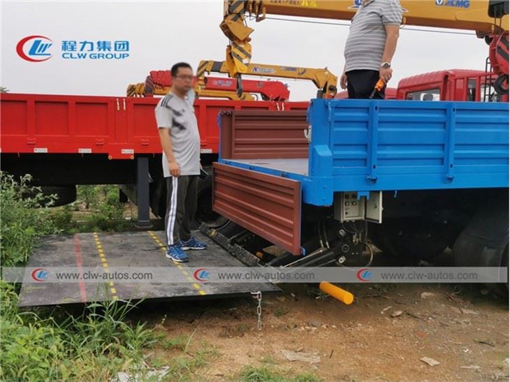 6Ton Dongfeng Kingrun Boom Crane Truck With 1 Ton Hydraulic Platform