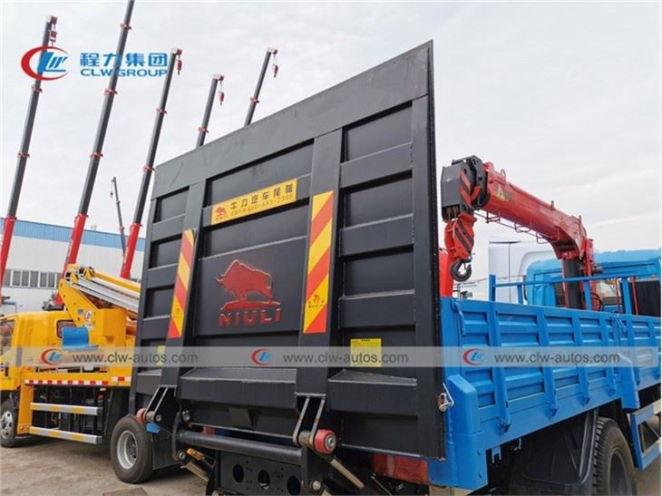 6Ton Dongfeng Kingrun Boom Crane Truck With 1 Ton Hydraulic Platform