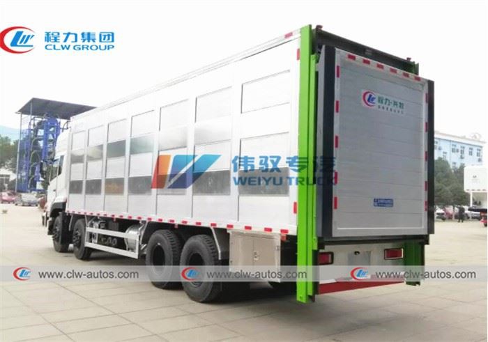 Aluminum Alloy Dongfeng 8X4 Pig Goat Cow Transport Van Truck